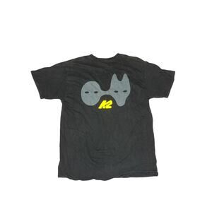 K2 Graphic Tee Black Men’s Medium Snowboarding T-Shirt Dual Mask Logo